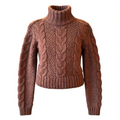 Brown Cable Knit Sweater