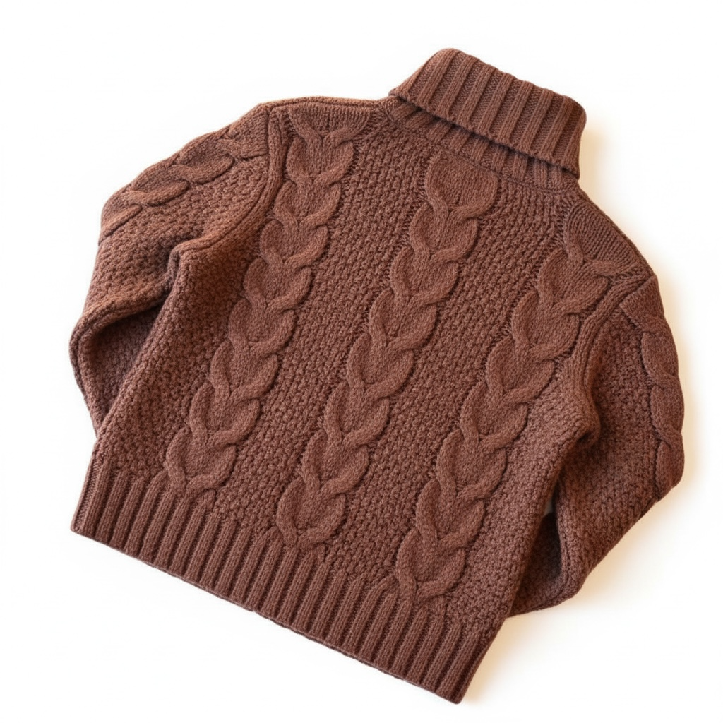 Brown Cable Knit Sweater