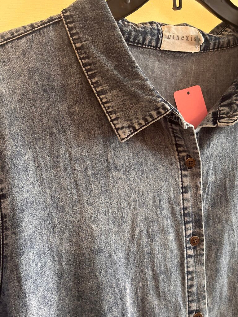 Denim Button-Up Dress