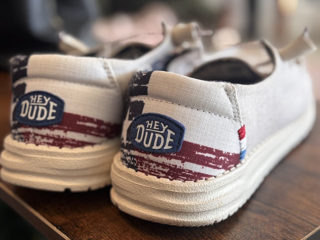 Hey Dude Shoes American Flag detail