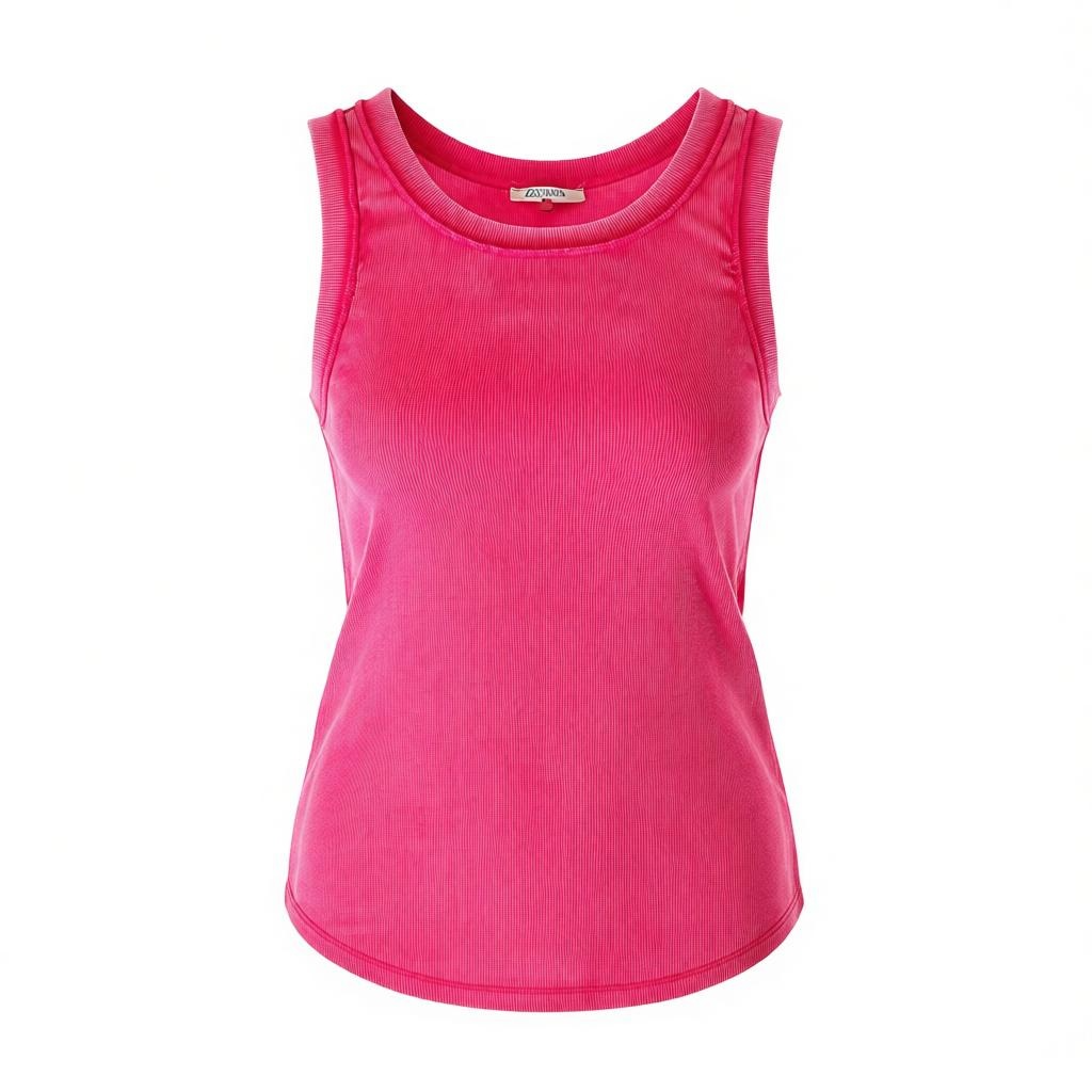 Zenana Women's XL Ribbed Pink Top