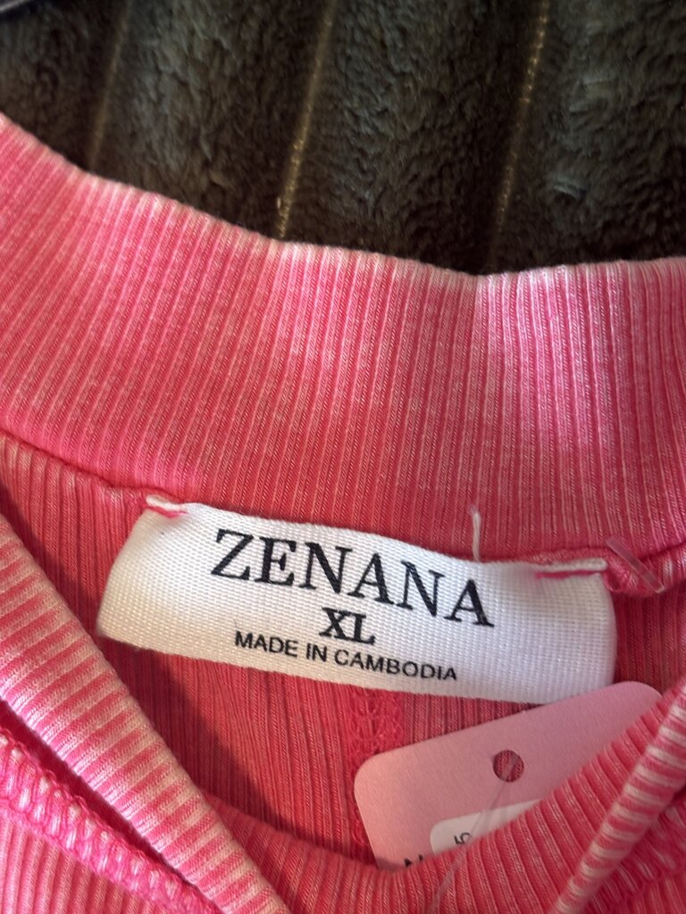 Zenana Pink Ribbed Sleeveless Top