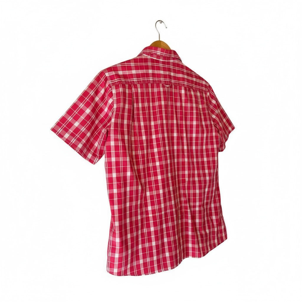 Chaps Men's Red Plaid Short Sleeve Shirt