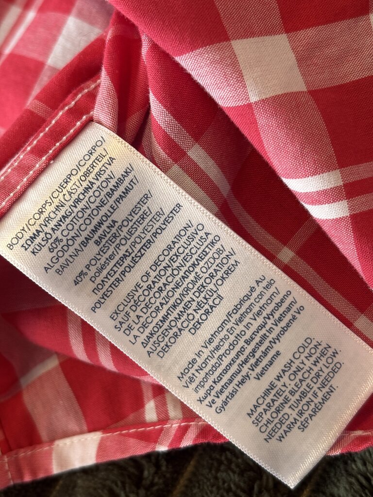 Chaps Men's Red Plaid Short Sleeve Shirt