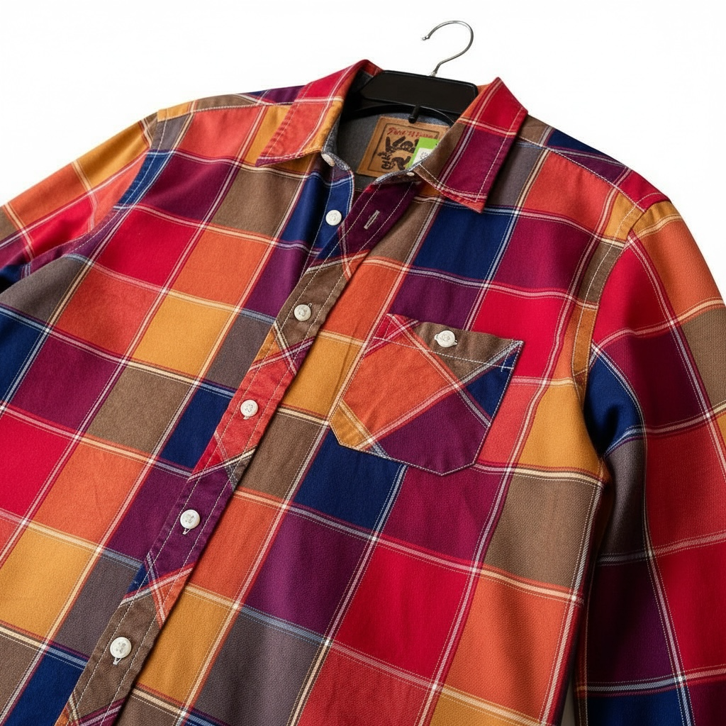 Red Camel Plaid Long Sleeve Shirt