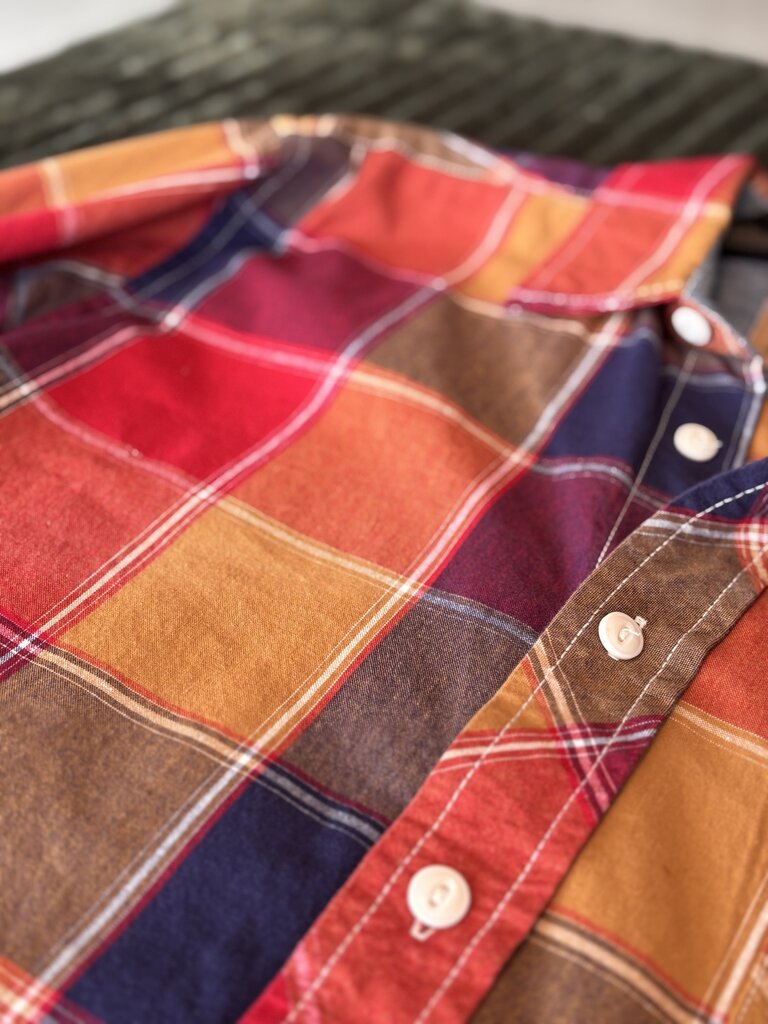 Red Camel Plaid Long Sleeve Shirt