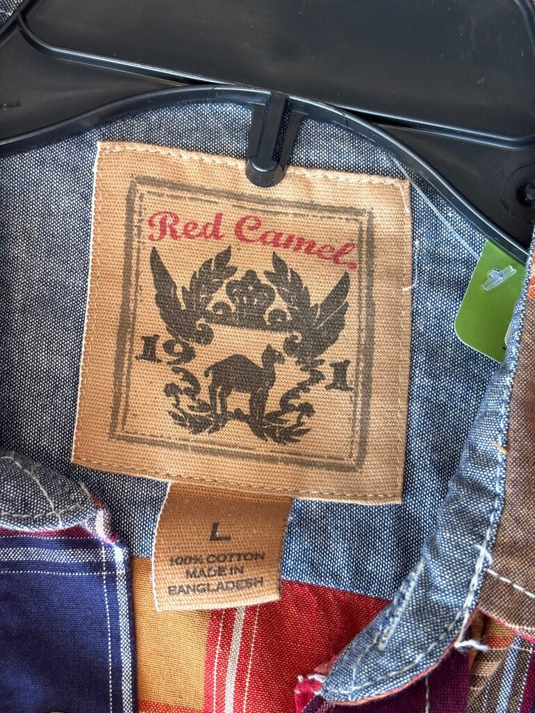 Red Camel Plaid Long Sleeve Shirt