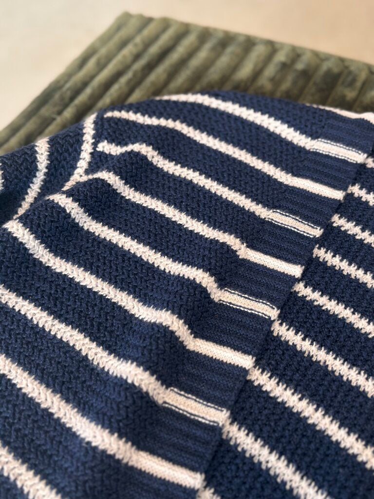 Navy Striped open cardigan