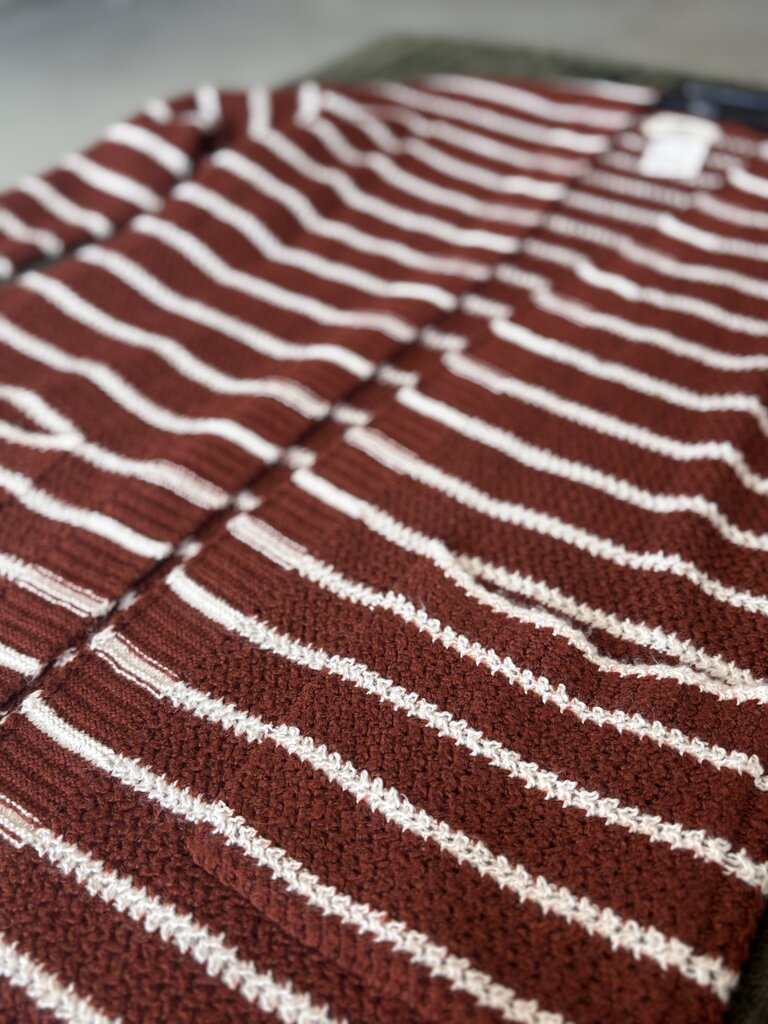 Rust Striped open cardigan