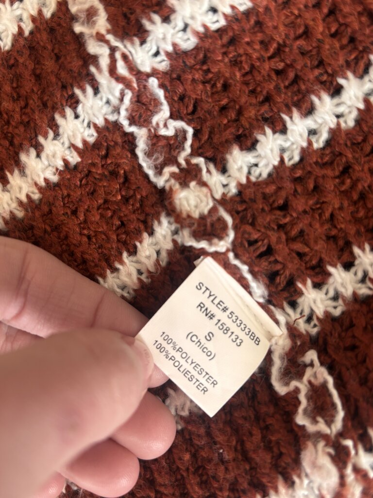 Rust Striped open cardigan