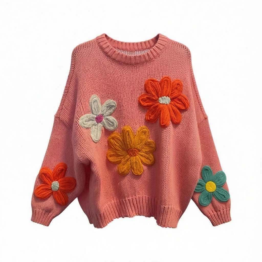 Chunky Floral Sweater