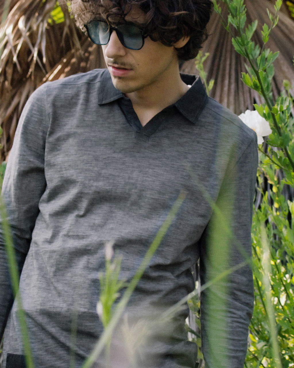 ZIMEGO Mens Long Sleeve V-Neck Henley Polo T-Shirt