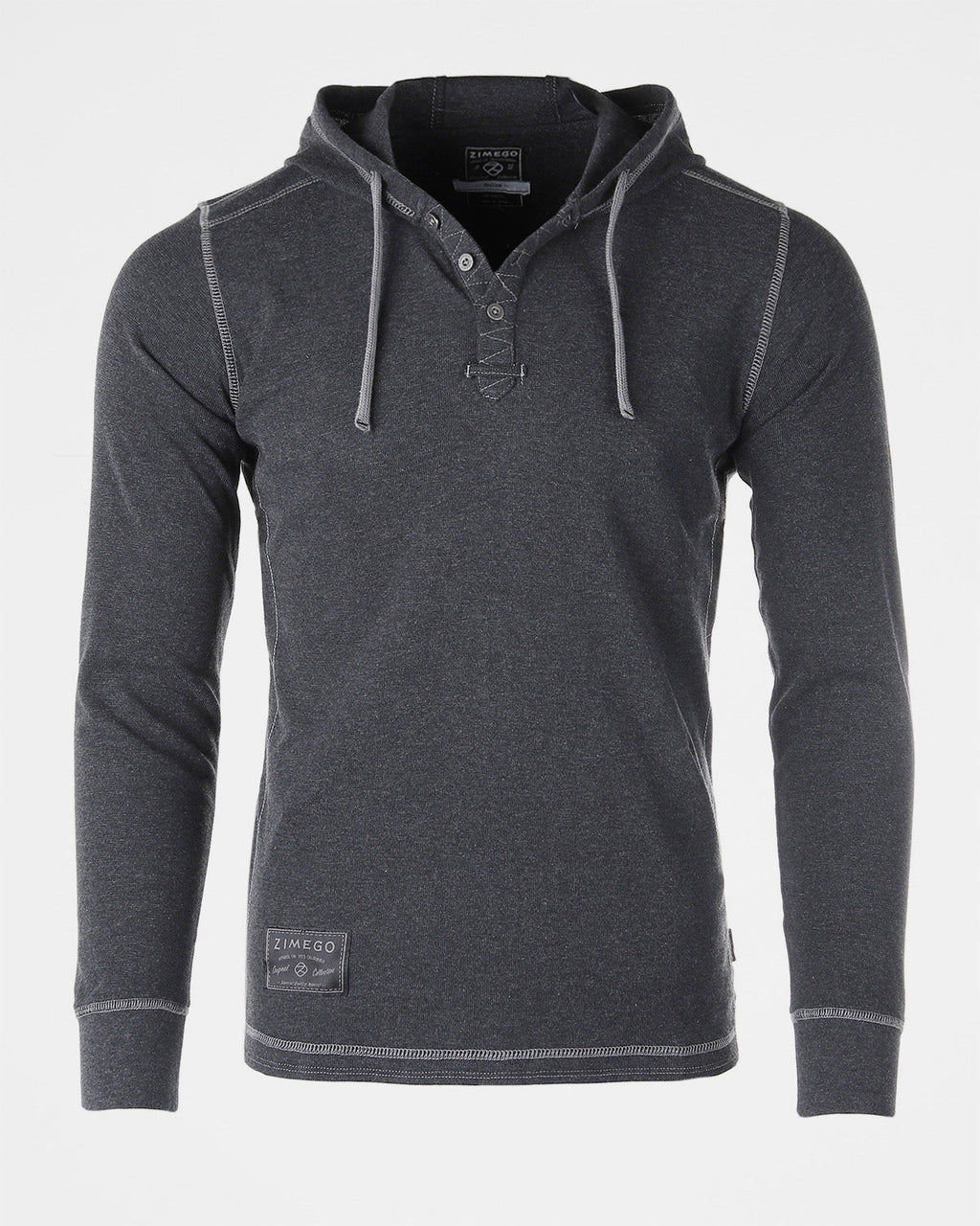 ZIMEGO Mens Thermal Long Sleeve Lightweight Hooded Henley