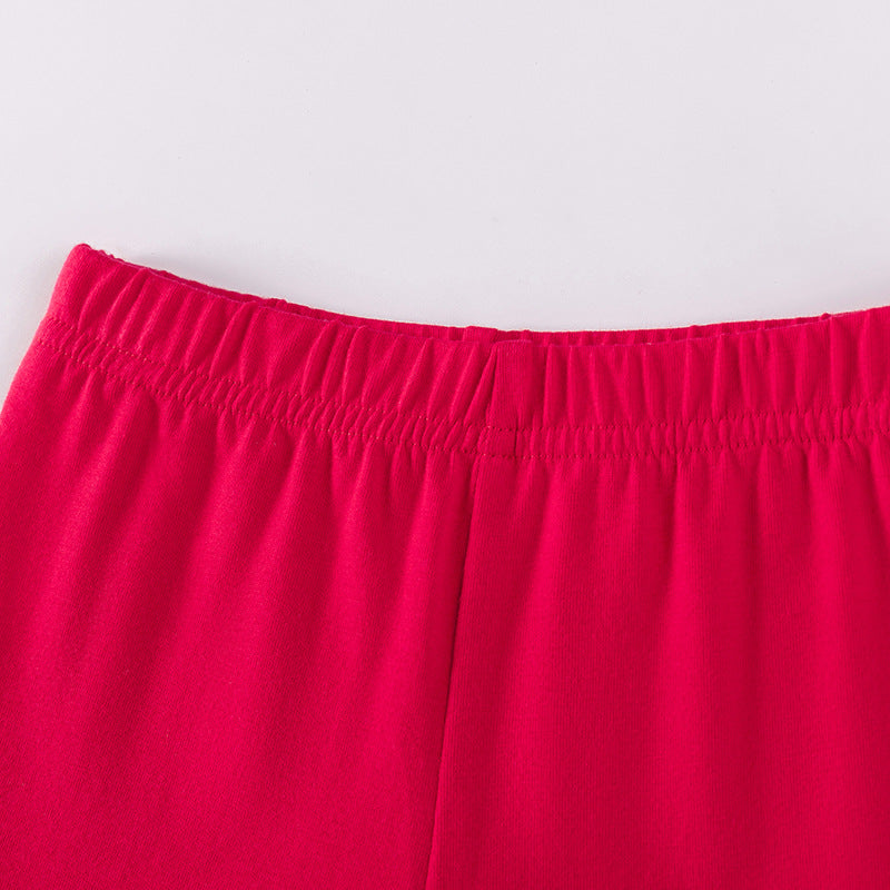 Girls Hearts and Christmas Tree Pattern Sweatshirt and Pants Clothing Set