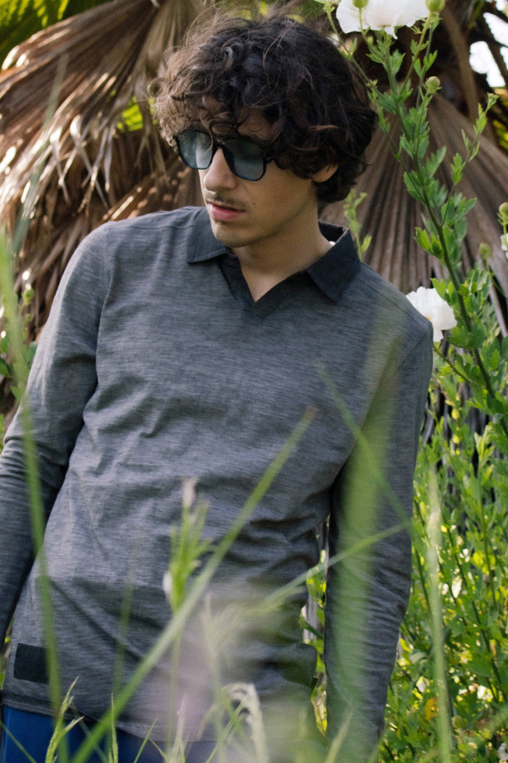 ZIMEGO Mens Long Sleeve V-Neck Henley Polo T-Shirt